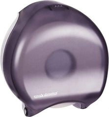 PRO-SOURCE - Jumbo Single Roll Plastic Toilet Tissue Dispenser - 11" Wide x 12-1/4" High x 6-1/4" Deep, Black - Grade Industrial Supply