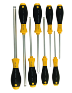 8 Piece - 1/8 - 3/8" - Ball End Hex Screwdriver MagicRing® Screw Holding SoftFinish® Cushion Grip - Grade Industrial Supply