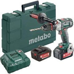 Metabo - 18 Volt 1/16 to 1/2" Keyless Chuck Cordless Hammer Drill - 32300 BPM, 500 to 1,850 RPM, Reversible, Pistol Grip Handle - Grade Industrial Supply