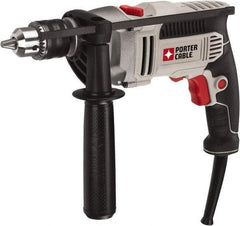 Porter-Cable - 120 Volt 1/2" Keyed Chuck Electric Hammer Drill - 0 to 57,000 BPM, 0 to 3,100 RPM, Reversible - Grade Industrial Supply