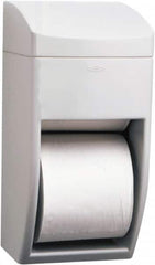 Bobrick - Standard Double Roll Plastic Toilet Tissue Dispenser - 6-1/4" Wide x 13-1/2" High x 6-7/8" Deep, Gray - Grade Industrial Supply