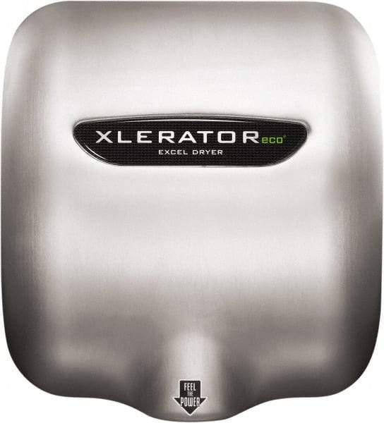 Excel Dryer - 500 Watt Silver Finish Electric Hand Dryer - 208/277 Volts, 2.2 Amps, 11-3/4" Wide x 12-11/16" High x 6-11/16" Deep - Grade Industrial Supply