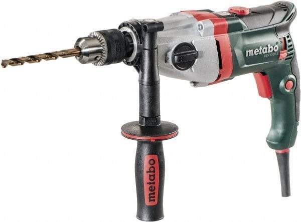 Metabo - 1/2" Keyed Chuck, 0 to 1,000/0 to 3,100 RPM, Pistol Grip Handle Electric Drill - 9.6 Amps, 120 Volts, Reversible - Grade Industrial Supply