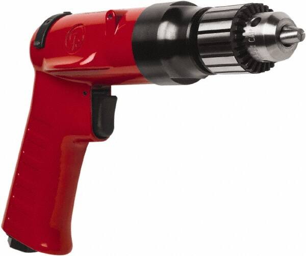 Chicago Pneumatic - 3/8" Reversible Keyed Chuck - Pistol Grip Handle, 4,000 RPM, 32 LPS, 0.5 hp - Grade Industrial Supply