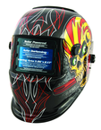 #41283 - Solar Powered Welding Helment; Black with Skull and Pipewrench Graphics - Grade Industrial Supply