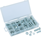 240 Pc. USS Nut & Bolt Assortment - Bolts; hex nuts and washers. Zinc oxide finish - Grade Industrial Supply