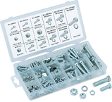 240 Pc. Metric Nut & Bolt Assortment - Bolts; hex nuts and washers. Zinc Oxide finish - Grade Industrial Supply