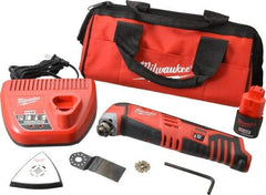 Milwaukee Tool - 12 Volt Cordless Multi Tool Kit - 5,000 to 20,000 RPM, Battery Included - Grade Industrial Supply