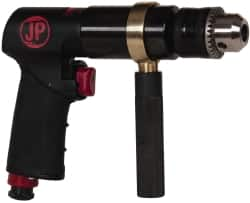 Air Drill: 1/2″ Keyed Chuck, Reversible Pistol Grip, 800 RPM, 0.5 hp