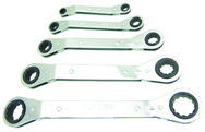 5 Piece - 12 Point - Offset Ratcheting Box Wrench Set - Grade Industrial Supply