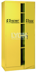 HazMat Cabinet - #5460HM - 36 x 24 x 78" - Setup with 4 shelves - Yellow only - Grade Industrial Supply