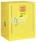 Piggyback Storage Cabinet - #5470 - 17 x 18 x 22" - 4 Gallon - w/one shelf, 1-door manual close - Yellow Only - Grade Industrial Supply