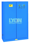 Acid Storage Cabinet - #5544 - 43 x 18 x 65" - 45 Gallon - w/2 shelves, three poly trays, 2-door manual close - Blue Only - Grade Industrial Supply