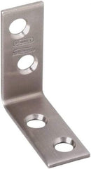 National Mfg. - 1-1/2" Long x 5/8" Wide, Stainless Steel, Corner Brace - Stainless Steel Coated - Grade Industrial Supply