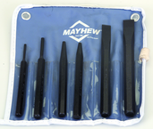 6 Piece Punch & Chisel Set -- #5RC; 5/32 to 3/8 Punches; 7/16 to 5/8 Chisels - Grade Industrial Supply