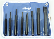 8-Pc. Punch & Chisel Set; includes 3 Punches; 1center punch; 1 solid punch; 3 cold chisels - Grade Industrial Supply