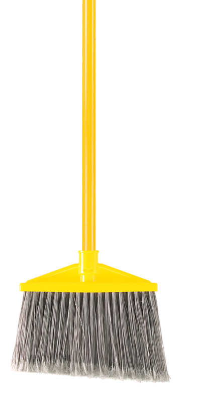 Angle Broom with 10.5" Sweep Area -1" Dia (2.5 cm) Vinyl Coated Metal Handle - Grade Industrial Supply