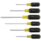 STANLEY® 6 Piece Vinyl Grip DIY Screwdriver Set - Grade Industrial Supply