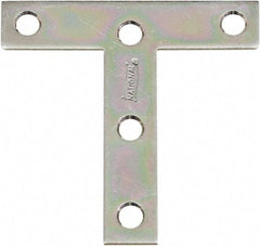 National Mfg. - 3" Long x 3" Wide Steel Tee Plates - Zinc Plated Finish - Grade Industrial Supply