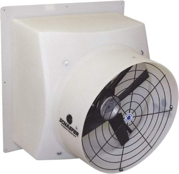 Schaefer Ventilation Equipment - 24" Blade, Direct Drive, 1/2 hp, 5,300 CFM, TEAO Exhaust Fan - 29-1/2" Opening Height x 29" Opening Width, 4.8/2.4 Amp, 115/230 Volt, 1 Speed, Single Phase - Grade Industrial Supply