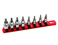 8 Piece - On 1/4" IP9; IP10; IP15; IP20. On 3/8" IP25; IP27; IP30 & IP40 On Rail - 1/4 & 3/8" Drive - TorxPlus Socket Set - Grade Industrial Supply