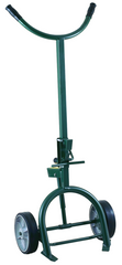 Drum Truck - Adjustable/Replaceable Chime Hook for steel or fiber drums - Spring loaded - 10" M.O.R wheels - Grade Industrial Supply