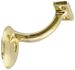 National Mfg. - 250 Lb Capacity, Bright Brass Coated, Handrail Bracket - 2-1/4" Long, 3" High, 3" Wide - Grade Industrial Supply