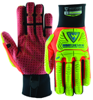 Synthetic Red Reinforced Dotted Double Palm Gloves X-Large - Grade Industrial Supply