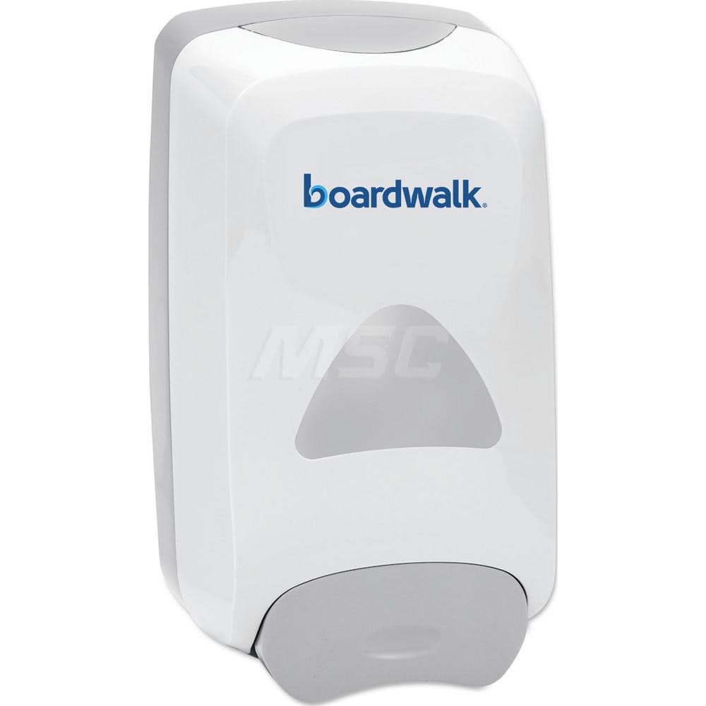 Soap, Lotion & Hand Sanitizer Dispensers; Mount Type: Wall; Dispenser Material: Plastic; Form Dispensed: Liquid; Capacity: 1250 ml; Overall Height (Decimal Inch): 5.1000; Color: Gray; For Use With: Boardwalk 1250 ml Refills