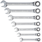 STANLEY® 7 Piece Ratcheting Combination Wrench Set – 12 Point - Grade Industrial Supply