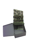 29 Pc. 1/16" - 1/2" by 64ths Cobalt Bronze Oxide Jobber Drill Set - Grade Industrial Supply