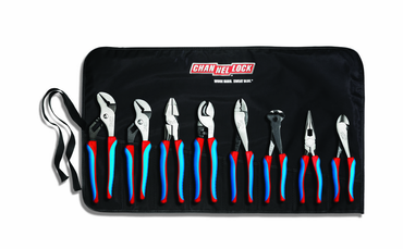 Channellock Code Blue 8 Pc. Plier Set - Contains 9.5 and 10 in. Tongue and Groove; 9 in. High Leverage Linemens; Cable Cutter; Crimping/Cutting Tool; 8 in. End Cutting; Long Nose and Diagonal Cutting Plier - Grade Industrial Supply