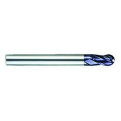 1/4" Dia. - 3-1/8" OAL - AlTiN CBD-Ball Nose HP End Mill-4 FL - Grade Industrial Supply