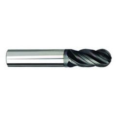 1/8" Dia. - 1-1/2" OAL - AlTiNX CBD-Ball End HP End Mill-4 FL - Grade Industrial Supply