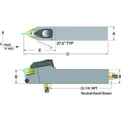 ADDPNN16-4D - 1 x 1" Neutral Toolholder - Grade Industrial Supply