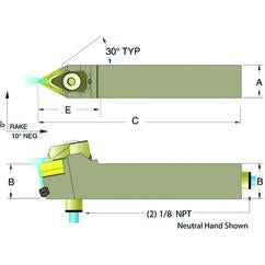 ADTENN12-4B 3/4 x 3/4" Neutral Toolholder - Grade Industrial Supply