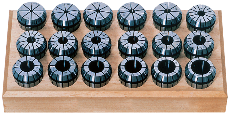 18 Pc. Collet Set - 3/32 to 3/4" - ER32 Style-Round Open - Grade Industrial Supply