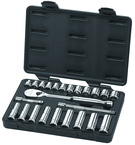 24PC 3/8 DR METRIC SKT SET STD/DEEP - Grade Industrial Supply