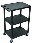 Utility Cart Plus 3 Flat Shelves - 24" x 18" x 42" - Grade Industrial Supply