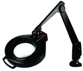 28" Arm 1.75X LED Mag Ben Bench Clamp, Floating Arm Circline - Grade Industrial Supply