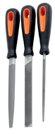 3 Pc. 8" 2nd Cut Engineering File Set - Ergo Handles - Grade Industrial Supply