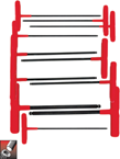 11 Piece - 5/64 - 3/8" T-Handle Style - Ball End Hex Key Set with Cushion Grip - Grade Industrial Supply