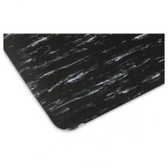 3' x 5' x 1/2" Thick Marble Pattern Mat - Black/White - Grade Industrial Supply