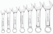 Snap-On/Williams Combination Wrench Set -- 7 Pieces; Chrome 12-Point; Set Includes: 3/8; 7/16; 1/2; 9/16; 5/8; 11/16; 3/4" - Grade Industrial Supply