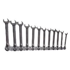 Snap-On/Williams Reverse Ratcheting Wrench Set -- 12 Pieces; 12PT Chrome Plated; Includes Sizes: 8; 9; 10; 11; 12; 13; 14; 15; 16; 17; 18; 19mm; 5° Swing - Grade Industrial Supply