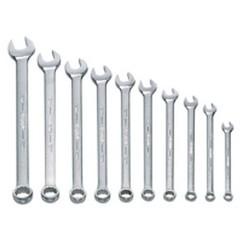 Snap-On/Williams Metric Combination Wrench Set -- 10 Pieces; 12PT Satin Chrome; Includes Sizes: 7; 8; 9; 10; 11; 12; 13; 15; 17mm - Grade Industrial Supply