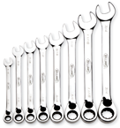 Snap-On/Williams Reverse Ratcheting Wrench Set -- 8 Pieces; 12PT Chrome Plated; Includes Sizes: 5/16; 3/8; 7/16; 1/2; 9/16; 5/8; 11/16; 3/4"; 5° Swing - Grade Industrial Supply