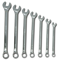 Snap-On/Williams Fractional Combination Wrench Set -- 7 Pieces; 12PT Satin Chrome; Includes Sizes: 3/8; 7/16; 1/2; 9/16; 5/8; 11/16; 3/4" - Grade Industrial Supply