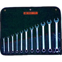 Wright Tool Fractional Combination Wrench Set -- 11 Pieces; 12PT Chrome Plated; Includes Sizes: 3/8; 7/16; 1/2; 9/16; 5/8; 11/16; 3/4; 13/16; 7/8; 15/16; 1"; Grip Feature - Grade Industrial Supply