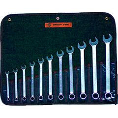 Wright Tool Fractional Combination Wrench Set -- 11 Pieces; 12PT Chrome Plated; Includes Sizes: 3/8; 7/16; 1/2; 9/16; 5/8; 11/16; 3/4; 13/16; 7/8; 15/16; 1"; Grip Feature - Grade Industrial Supply